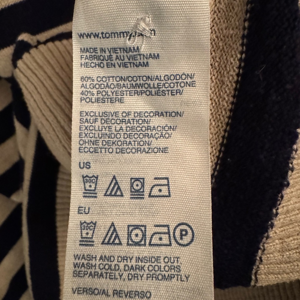 Tommy Hilfiger Navy and Cream Striped Sweater - Picture 4 of 8